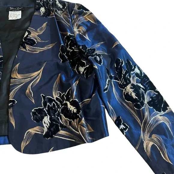 Diane Freis Original Open-Front Blazer Bolero Jacket Floral Size Small Women's - Picture 3 of 10